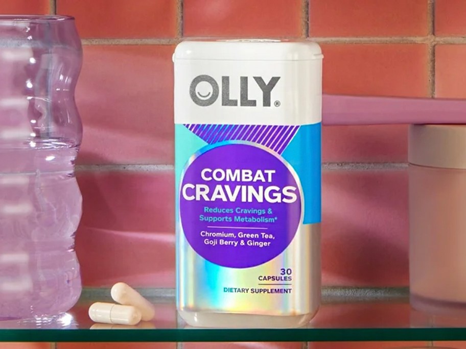 olly combat cravings vitamins bottle on shelf 