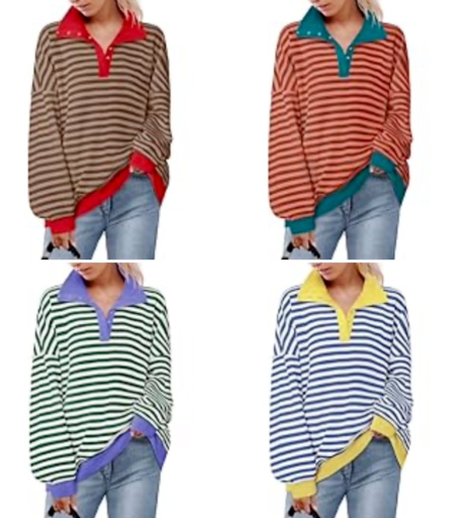 oversized striped pullovers
