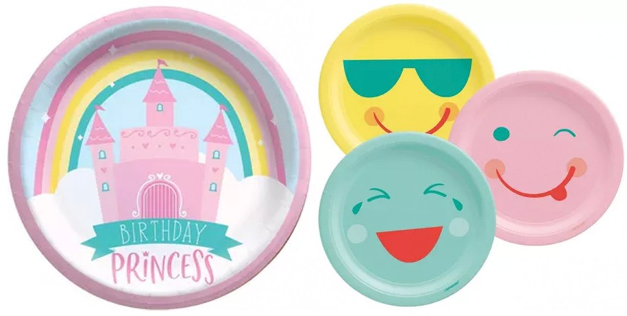 party castle and smiley face plates
