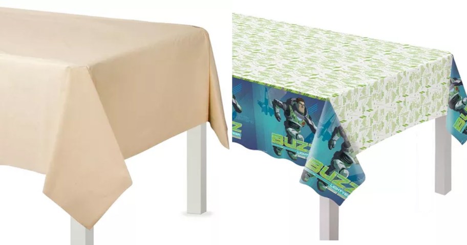 beige and toy story tablecloth