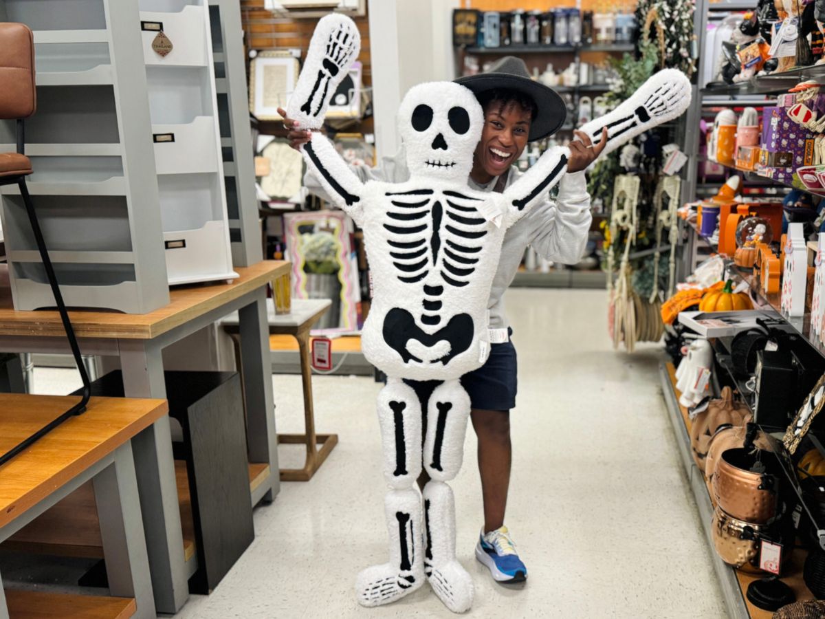 Halloween Decor Has Arrived at TJMaxx, Including a Huge Skeleton Pillow (Sold Out Fast Last Year!)