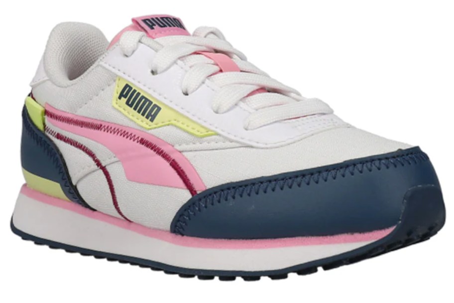 kids pink and blue puma sneakers