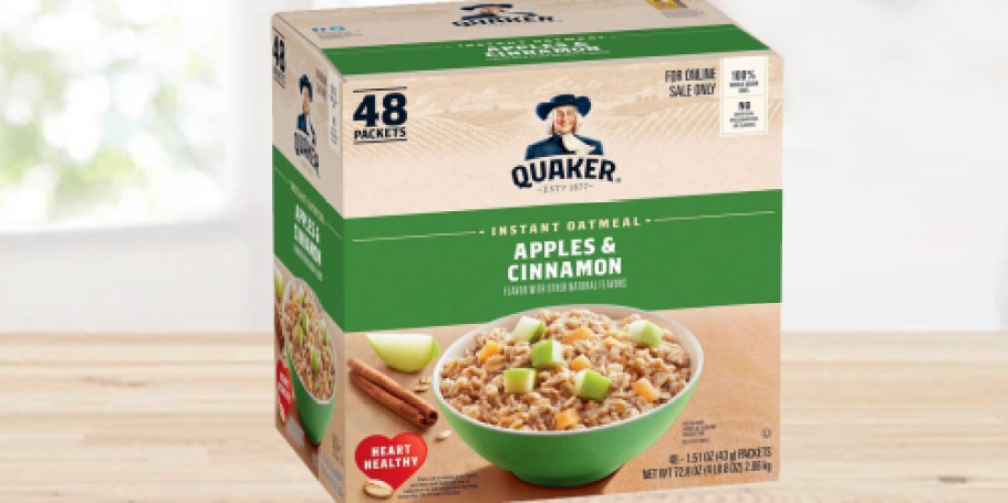 Quaker Instant Oatmeal 48-Pack Only $9.92 Shipped for Amazon Prime Members
