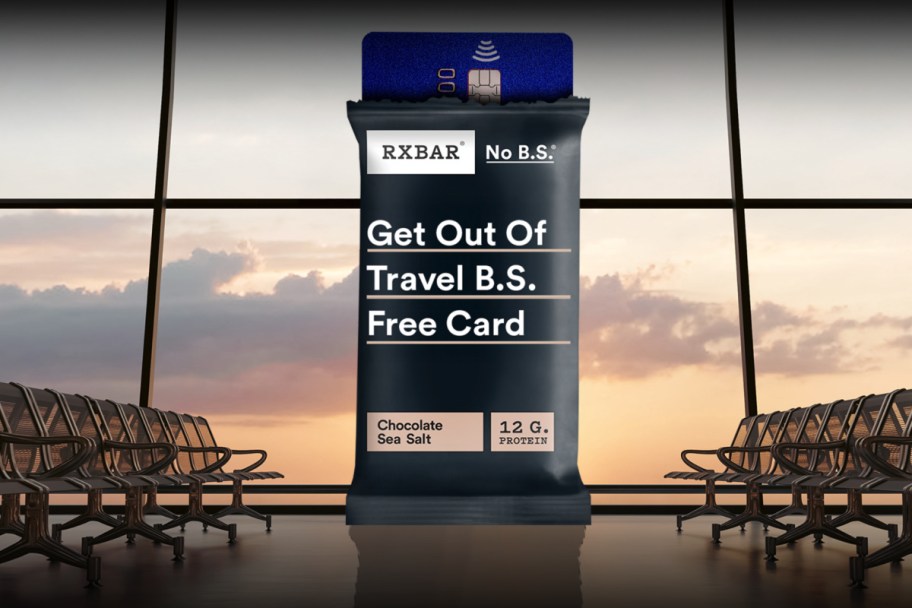 rxbar in airport waiting area