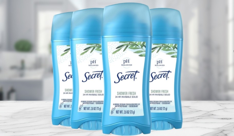 four sticks of secret deodorant