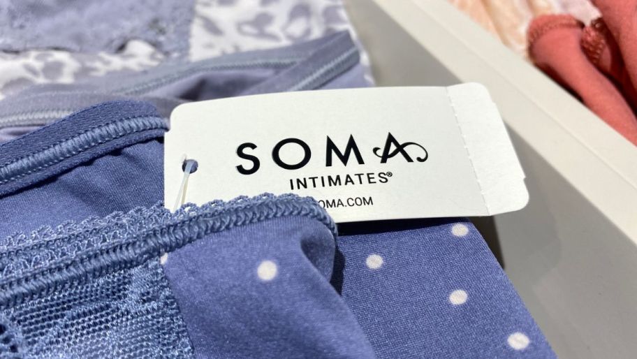 a close up of a soma intimates tag on a pair of panties