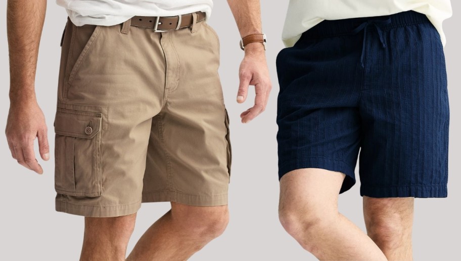 two men in sonoma goods shorts