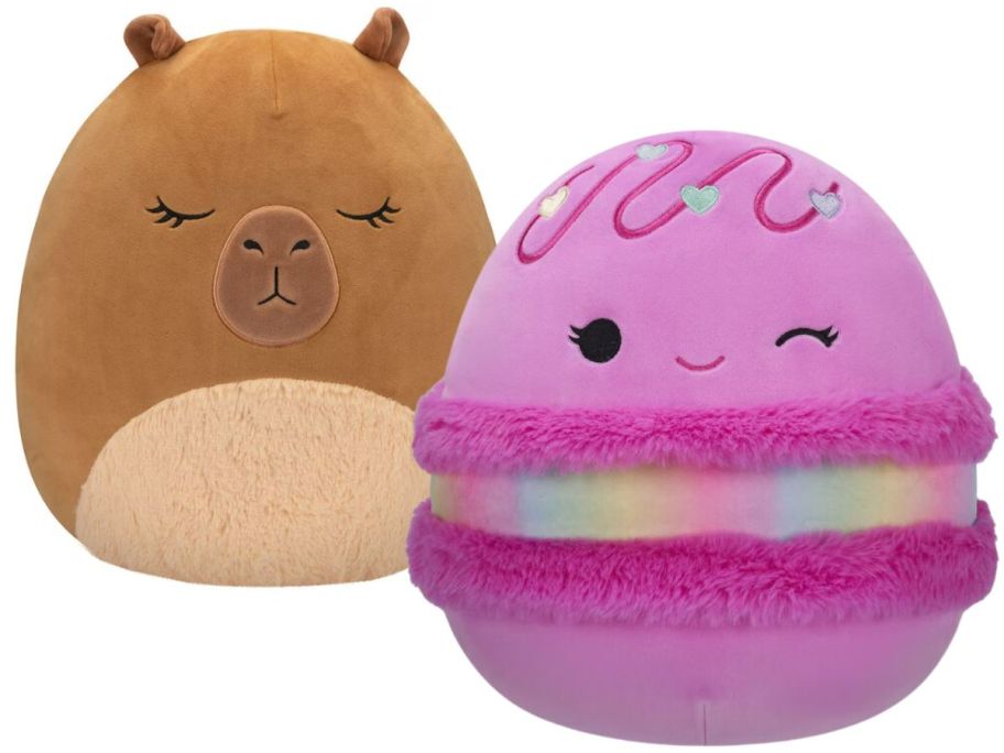 Capybara and pink Macaroon Squishmallows