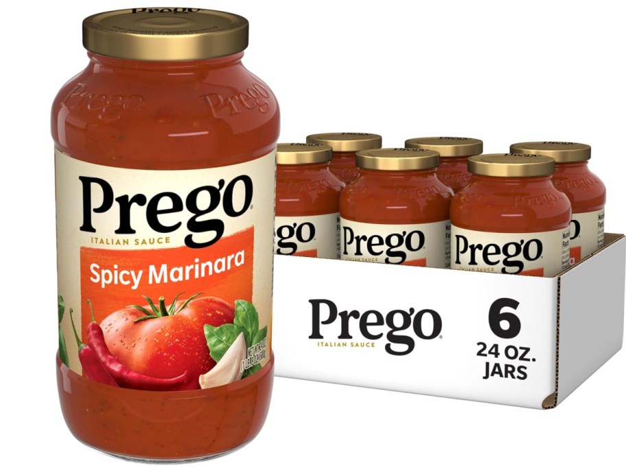 stock image of Prego Spicy Marinara Pasta Sauce 6 Pack