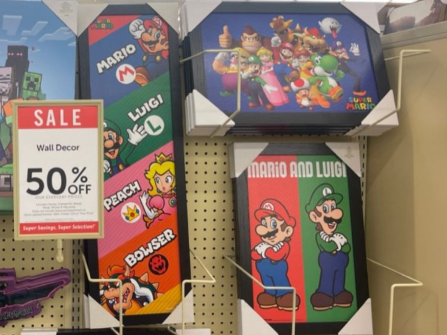 super-mario-wall-art خصم 50% على اللوحات الفنية الجدارية لردهة Hobby (في المتجر وعبر الإنترنت)