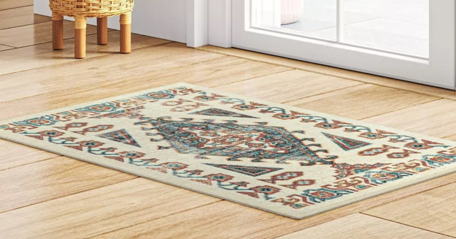 rug on hardwood floor 