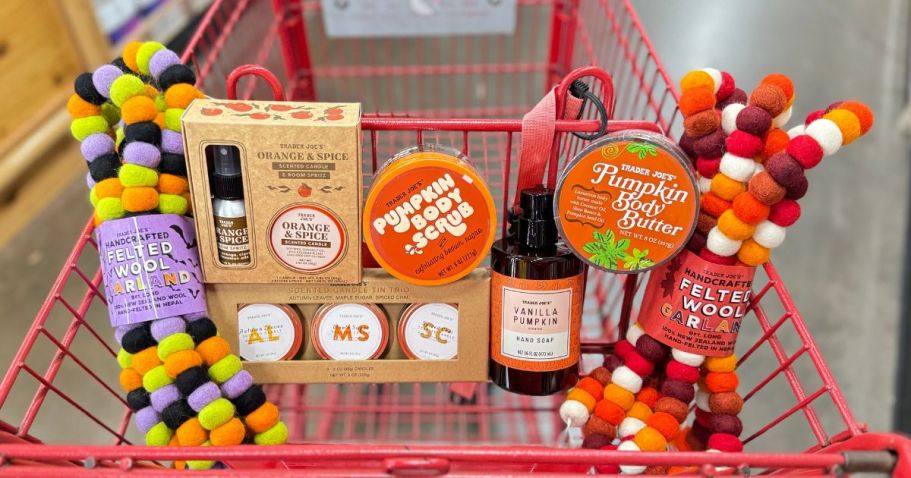 NEW Trader Joe’s Fall Items – Pumpkin Candles, Body Scrub, Hand Soap, & More!