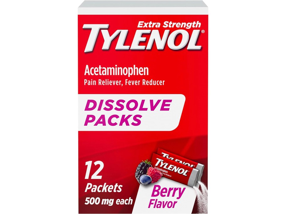 tylenol dissolve berry packs 12 count 