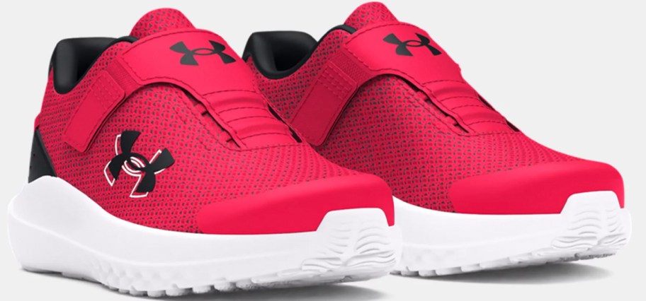 under armour red and black shoes