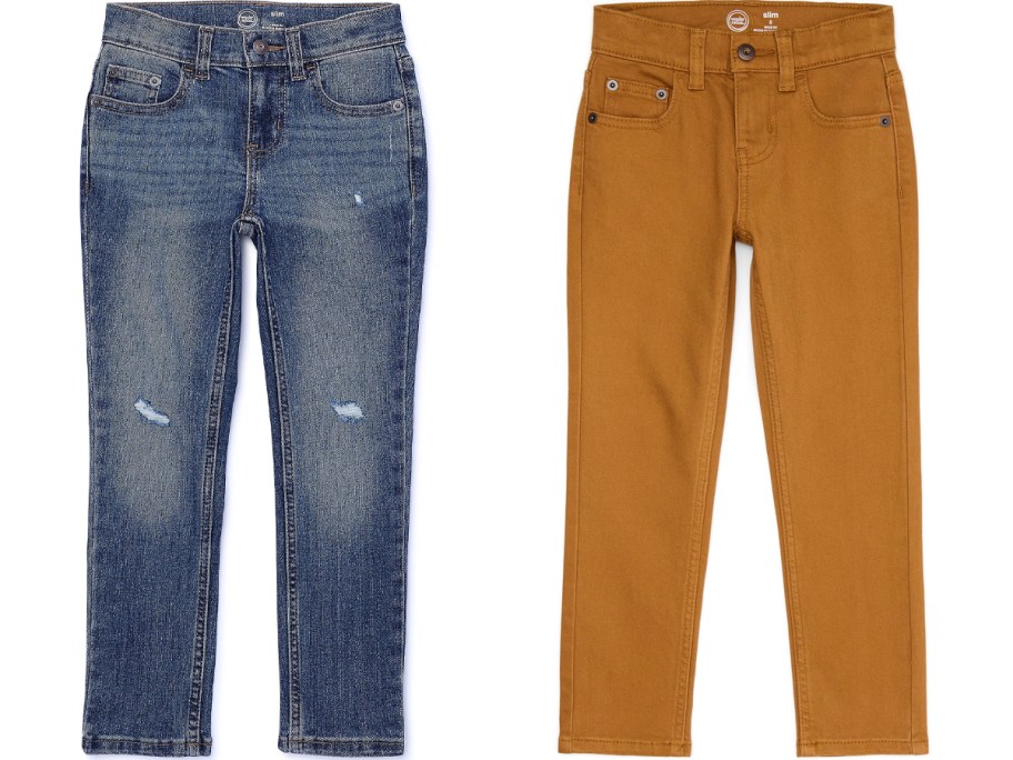 blue and burnt orange boys jeans