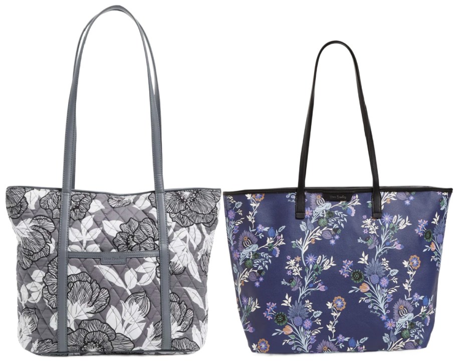 two floral tote bags