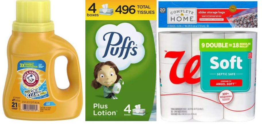 walgreens household care deal items on white background