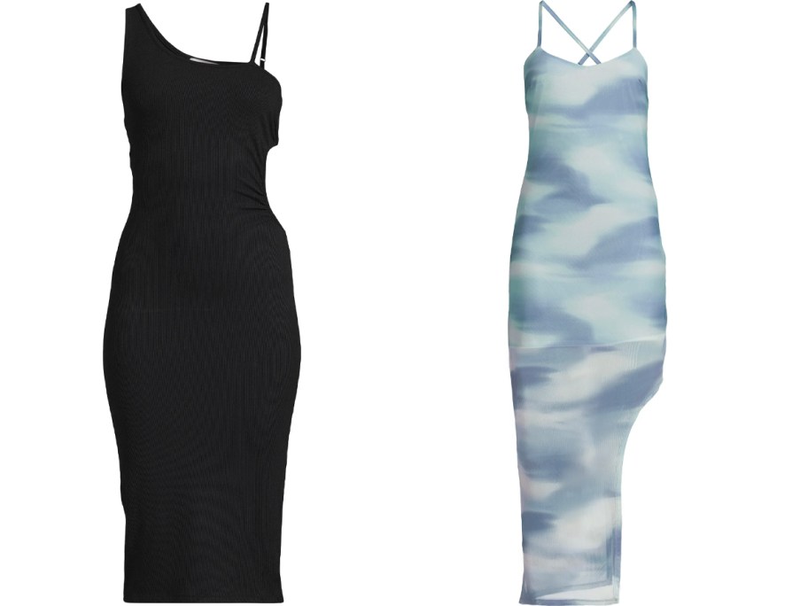 black and blue womens dresses