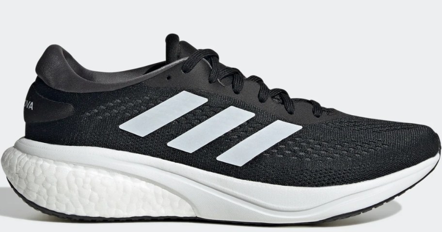 men's black and white adidas running shoes