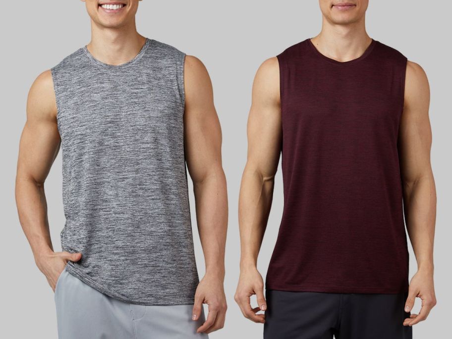 Stock imahes of two men wearing 32 degrees cool tanks