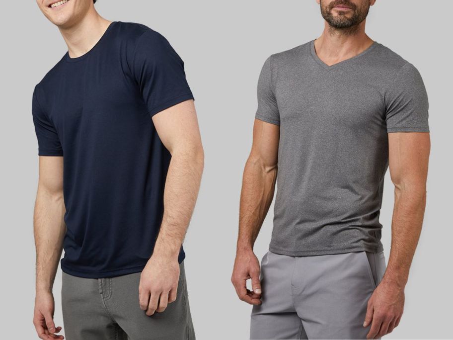 Stock images of two men wearing Degrees Men's Cool Classic Tees