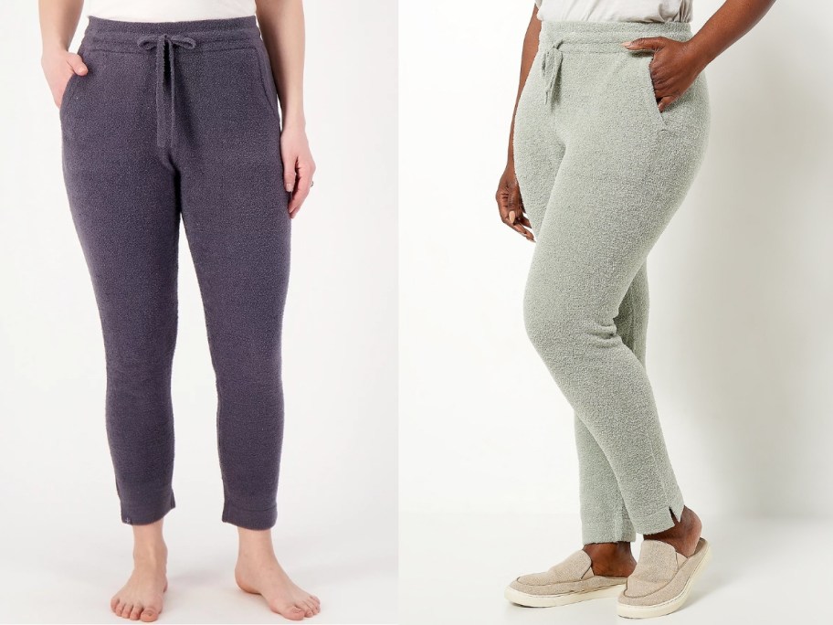 women wearing different colors of fitted jogger style pants