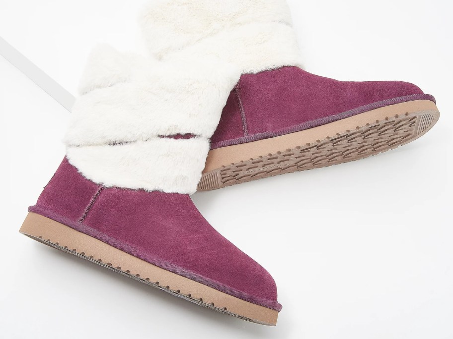 plum purple and white color UGG short boots