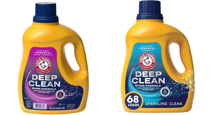 2 arm & hammer deep clean bottles of detergent