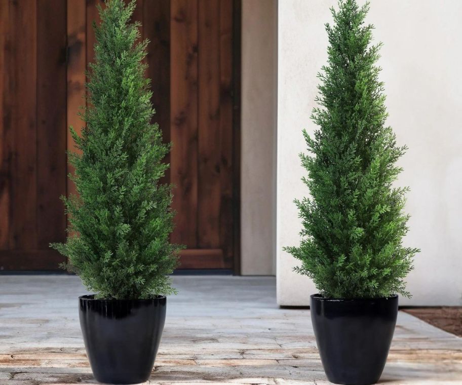 2 Artificial Cedar Trees