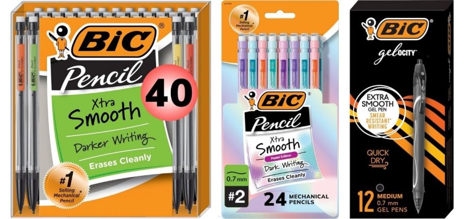 bic pen and mechanical pencil multipacks