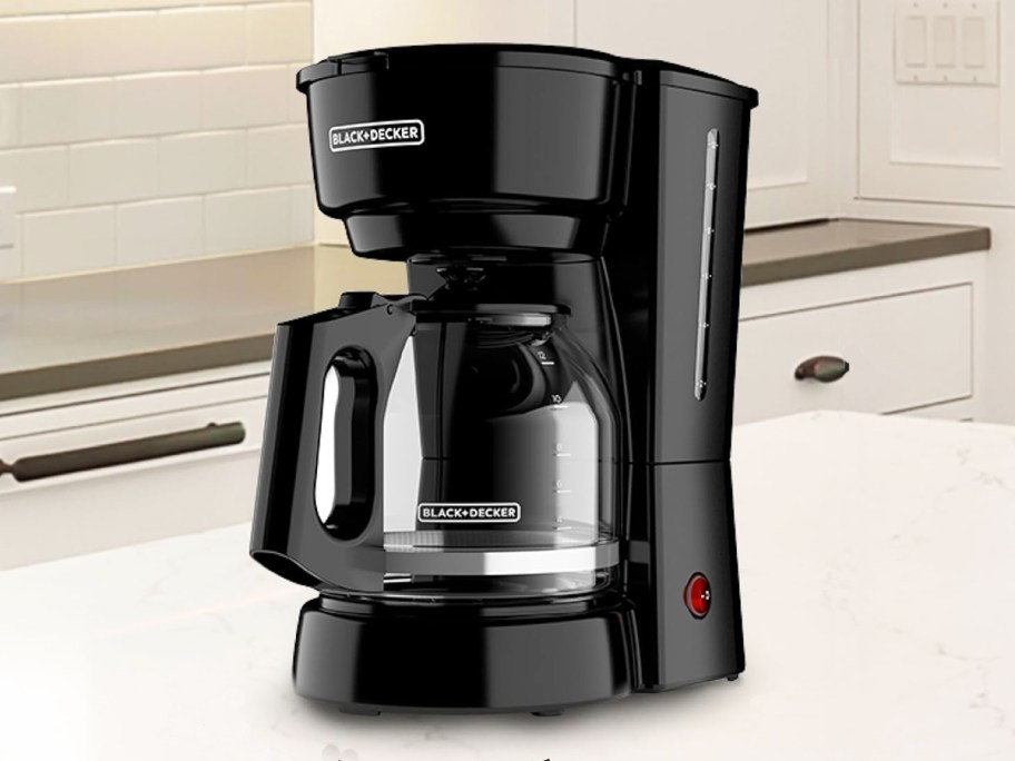 Black+Decker 12-Cup Coffee Maker on kitchen counter