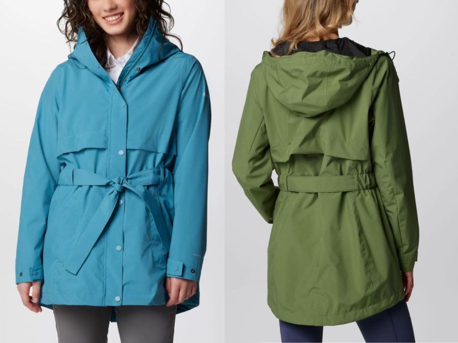 2 women wearing Columbia Women’s Long Valley Rain Trench II