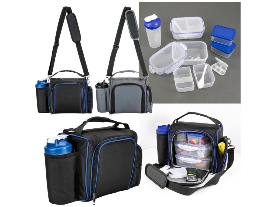 Complete-Meal-Prep-Cooler مجموعة حقيبة تبريد كاملة لإعداد الوجبات بسعر 14.99 دولارًا فقط | تتضمن حاويات وجبات مقسمة!