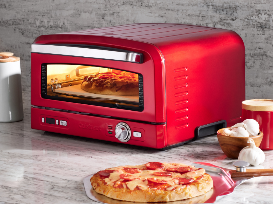 red cuisinart pizza oven