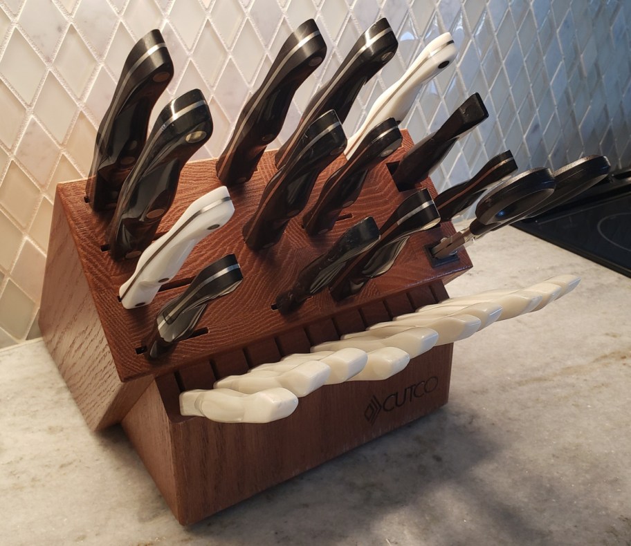 Cutco Knife Set on a kitchen counter