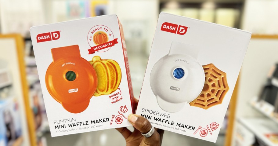 Dash Mini Waffle Makers from $6.99 on Kohls.com (Reg. $20) – Pumpkin, Ghost, Spiderweb, & More