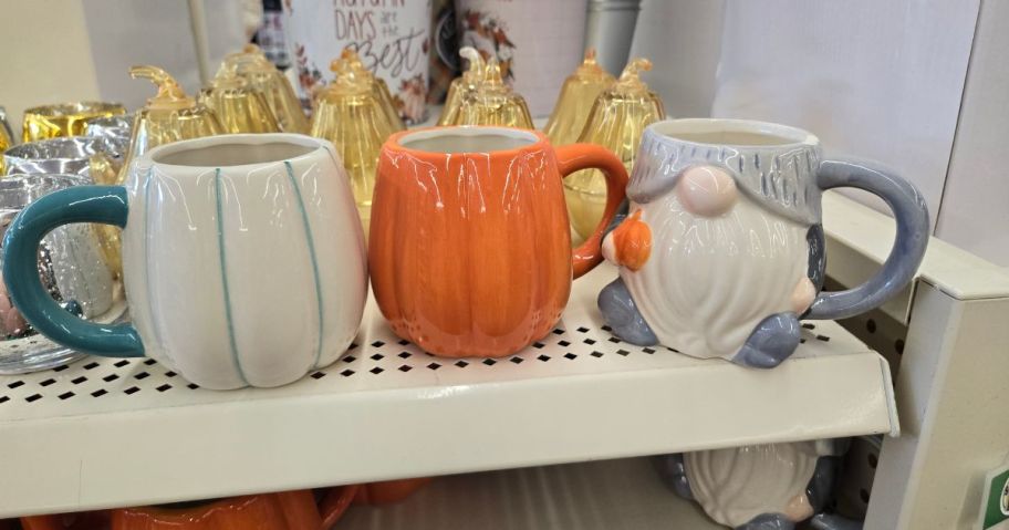 Dollar Tree Pumpkin & Gnome Mugs