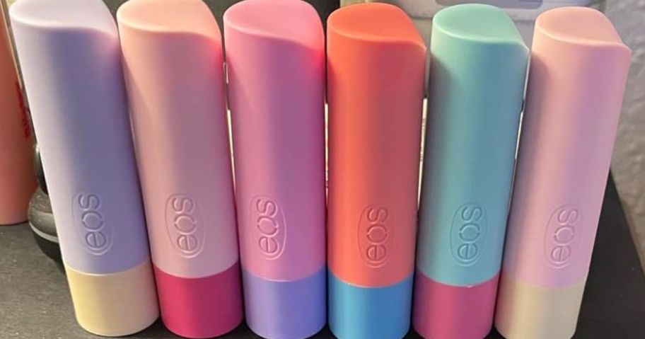 6 different EOS Lip Balms