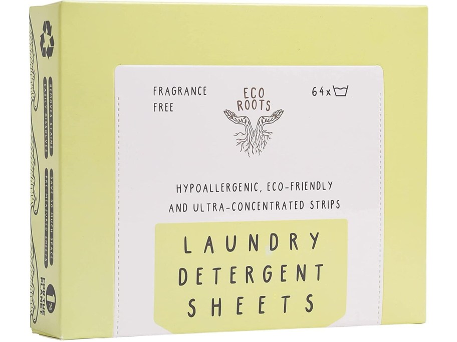 Eco-Roots-Laundry-Detergent-Sheets-32-Count-Box-1 أوراق منظفات الغسيل Eco Roots 32 عبوة فقط بقيمة 12 دولارًا يتم شحنها على أمازون |  ما يصل إلى 64 الأحمال!