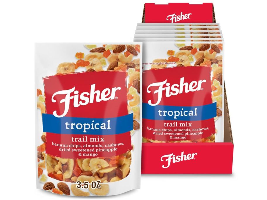 Fisher Snack Tropical Trail Mix 3.5oz 6-Pack