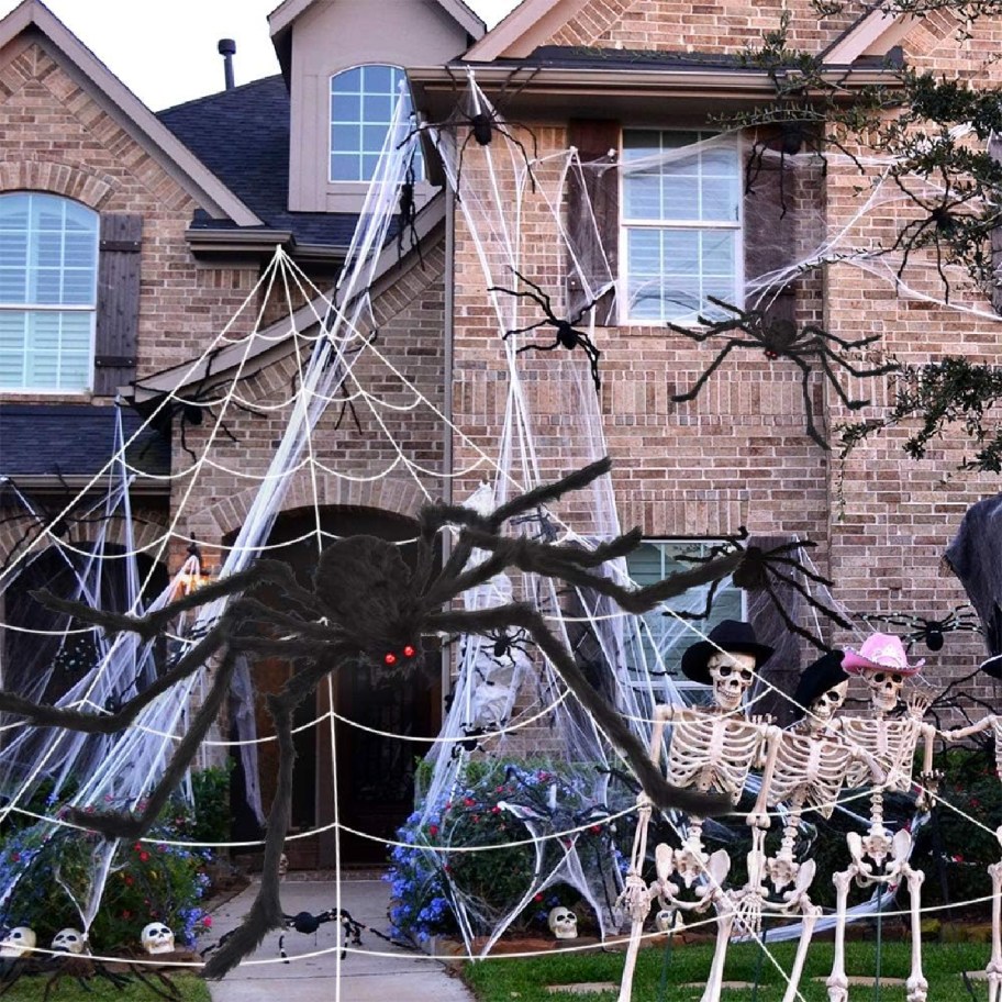 A giant spider decoration for the front yard, one of our Amazon Halloween finds