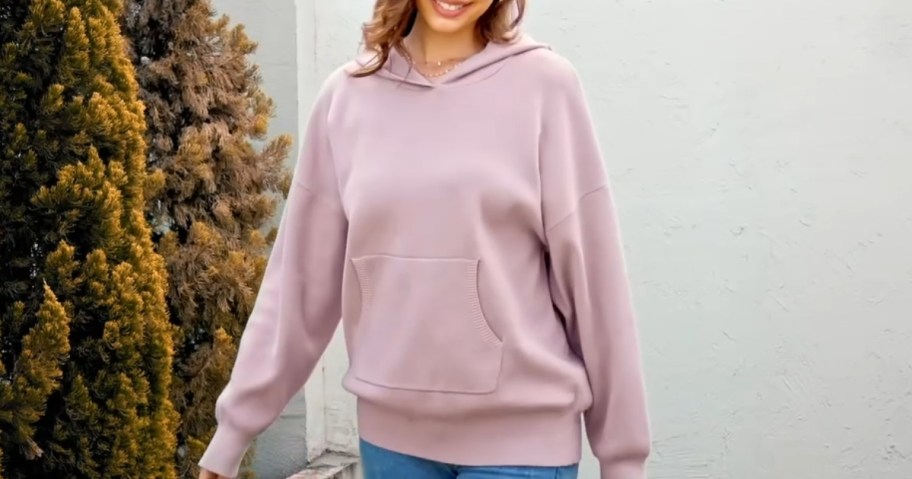 Women’s Oversized Knit Hoodie Sweatshirt Just $14.95 on Amazon (Reg. $34)