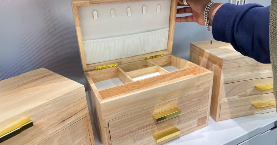 30% Off Target Jewelry Organizers | 3-Drawer Wood Jewelry Box Only $28 (Reg. $40) + More