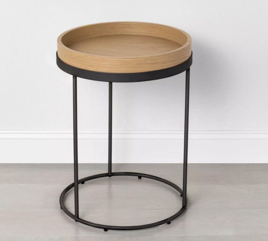 Hearth & Hand with Magnolia Wood & Steel Accent Side Table