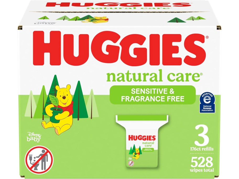 stock image of box of huggies baby wipes