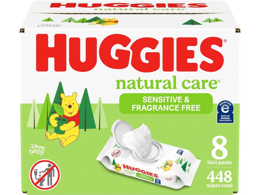 stock image of box of huggies baby wipes