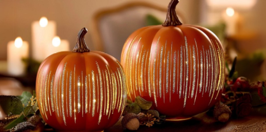 Illuminated Glass Pumpkins 2-Piece Set from $32.48 Shipped (Reg. $60)