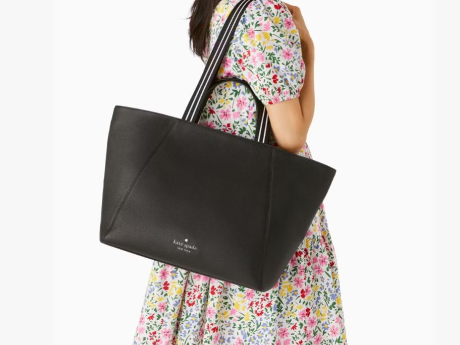 Girl wearing Kate Spade Rosie Large Tote