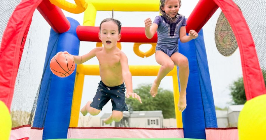 7-in-1 Inflatable Bounce House Castle Only $107.99 Shipped on Amazon (Reg. $180) | Ball Pit, THREE Basketball Hoops & More!