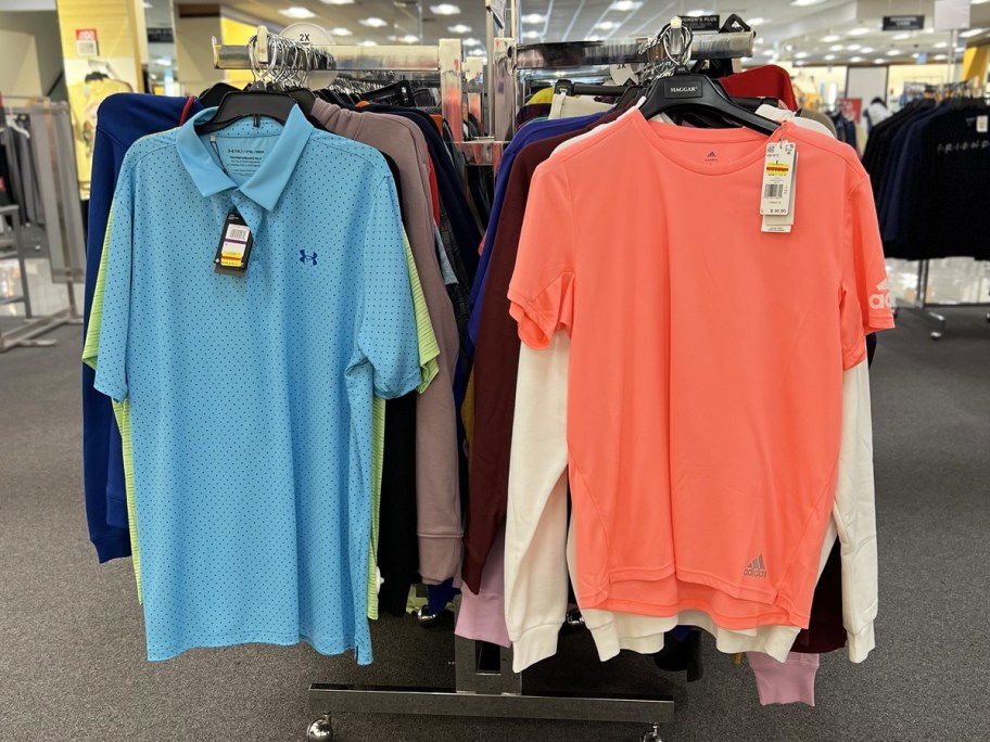 racks of mens shirts on clearance at kohl's